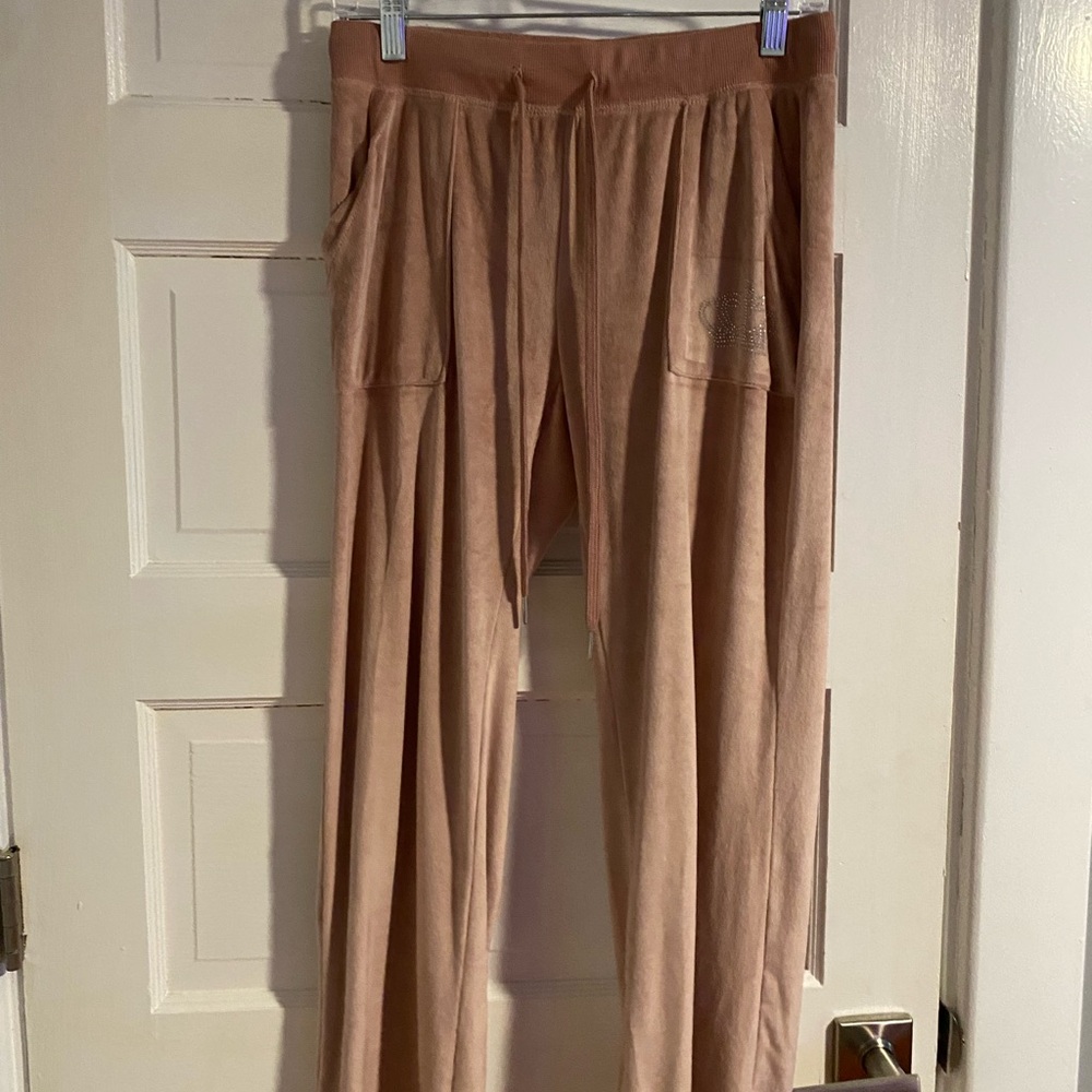 Juicy Couture Pink Track Pants with Elastic Waistband and Drawstring